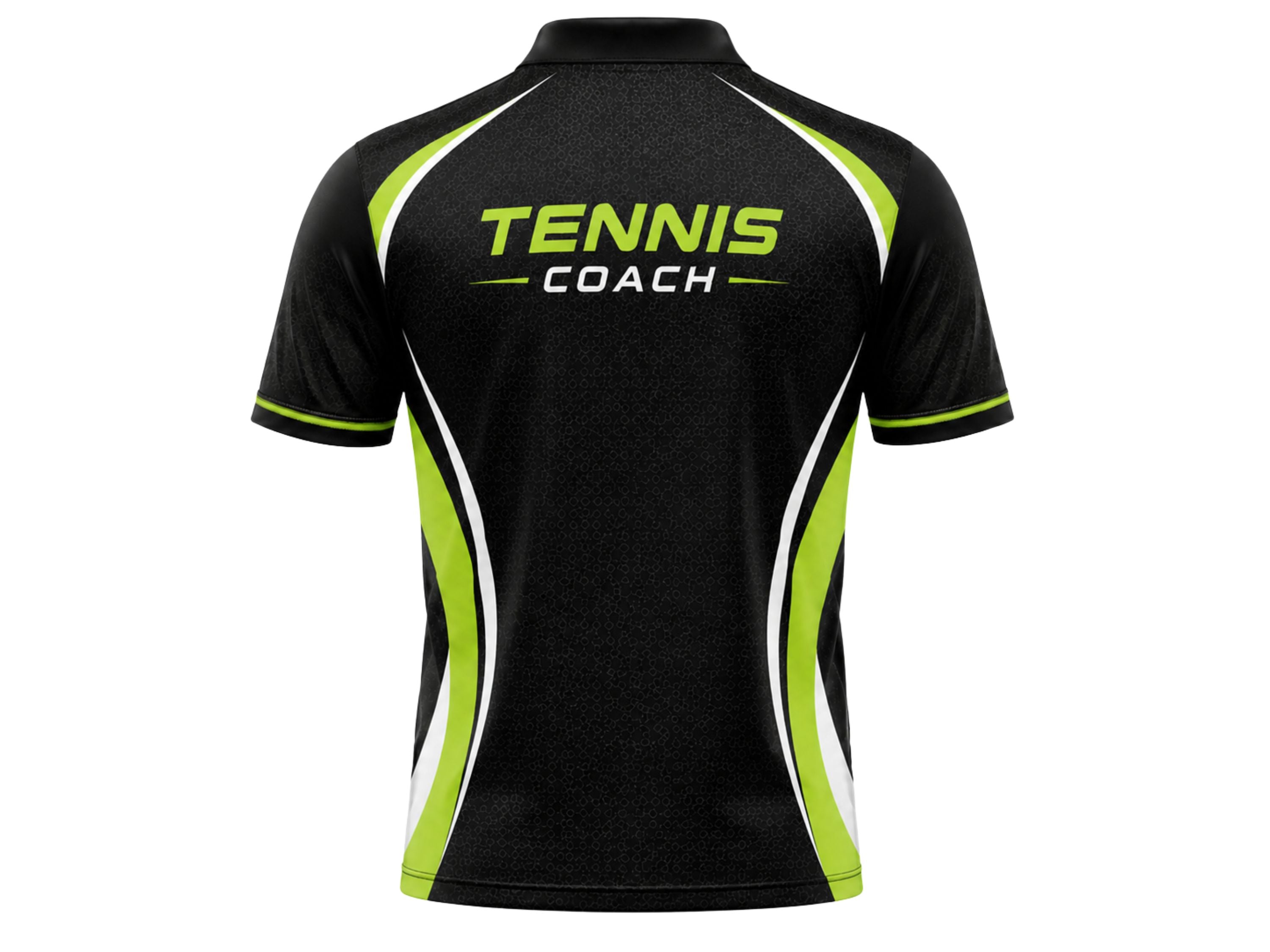Custom Black Tennis Coach Polo – Lime Staff Team Shirt for Wholesale