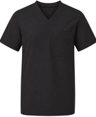 Short Sleeve V-Neck Hospitality Tunic Black | B2B Low MOQ Hospitality Workwear Manufacturer