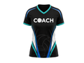 Custom Black Volleyball Coach Jersey – Teal Short Sleeve Staff Teamwear