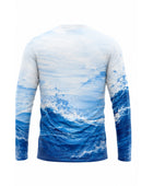 Custom Fishing UPF 50+ Long Sleeve Shirt | Wholesale Sun Protection Fishing Shirt | White Blue Marlin | Apparels Bridge