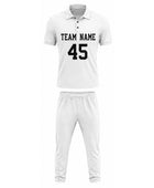 Custom Cricket White Uniform Set –  Shirt & Trouser with number and player name