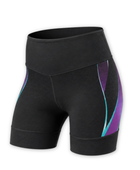 Custom Black Volleyball Spandex Shorts – Purple Teal Team Compression Shorts