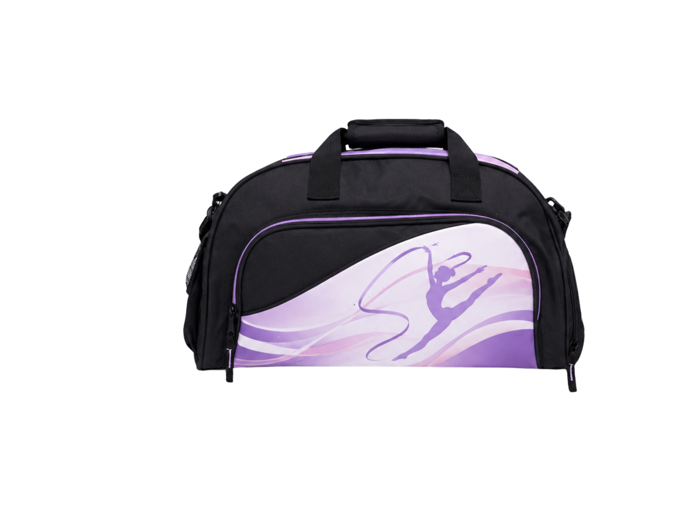 Custom Gymnastics Duffle Bag – Black, Purple and White B2B Wholesale Low MOQ Gym Team Kit Bag