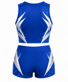 Custom Blue Cheer Practice Wear Set – Crop Top & Shorts for Wholesale Teams