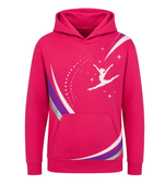 Custom Gymnastics Team Hoodie | Wholesale Gym Club Full-Zip Hoodie | Hot Pink Purple White | Apparels Bridge