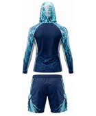 Custom Fishing Uniform – Blue & Aqua Hoodie Set, Wholesale, Low MOQ, Bulk Sportswear