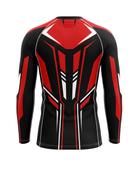 Custom MMA Rash Guard Full Sleeve – Black Red Fight Teamwear for Wholesale Buyers