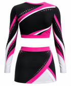Custom Black Pink Competition Cheer Uniform – Crop Top & Skirt Set for Teams