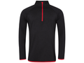 Contrast-Zip Training Sweat Top Black and Red | B2B Low MOQ Personal Trainer Workwear Manufacturer