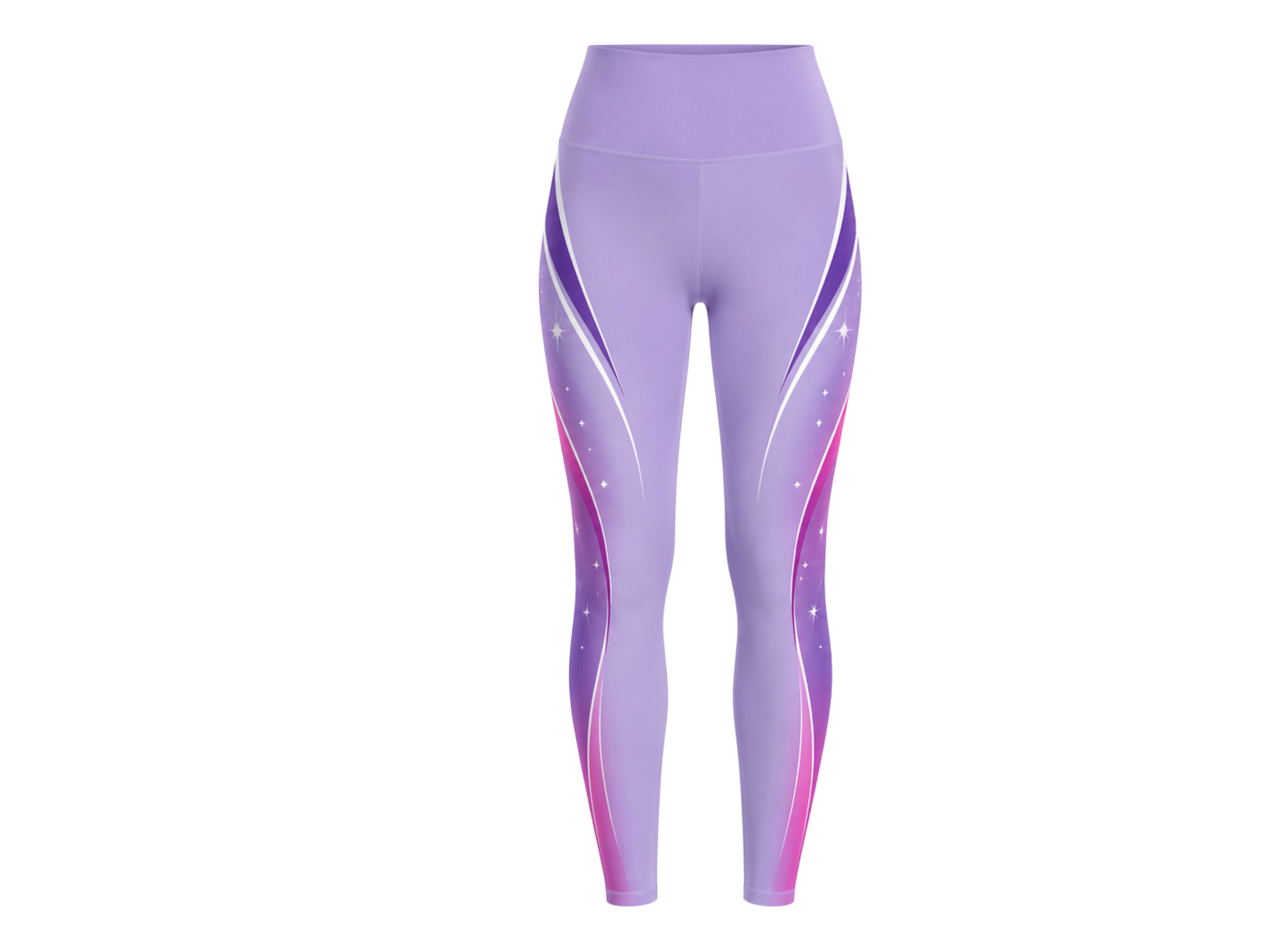Custom Training and Lifestyle High Waist Leggings | Wholesale Gym Leggings | Lavender Purple White | Apparels Bridge