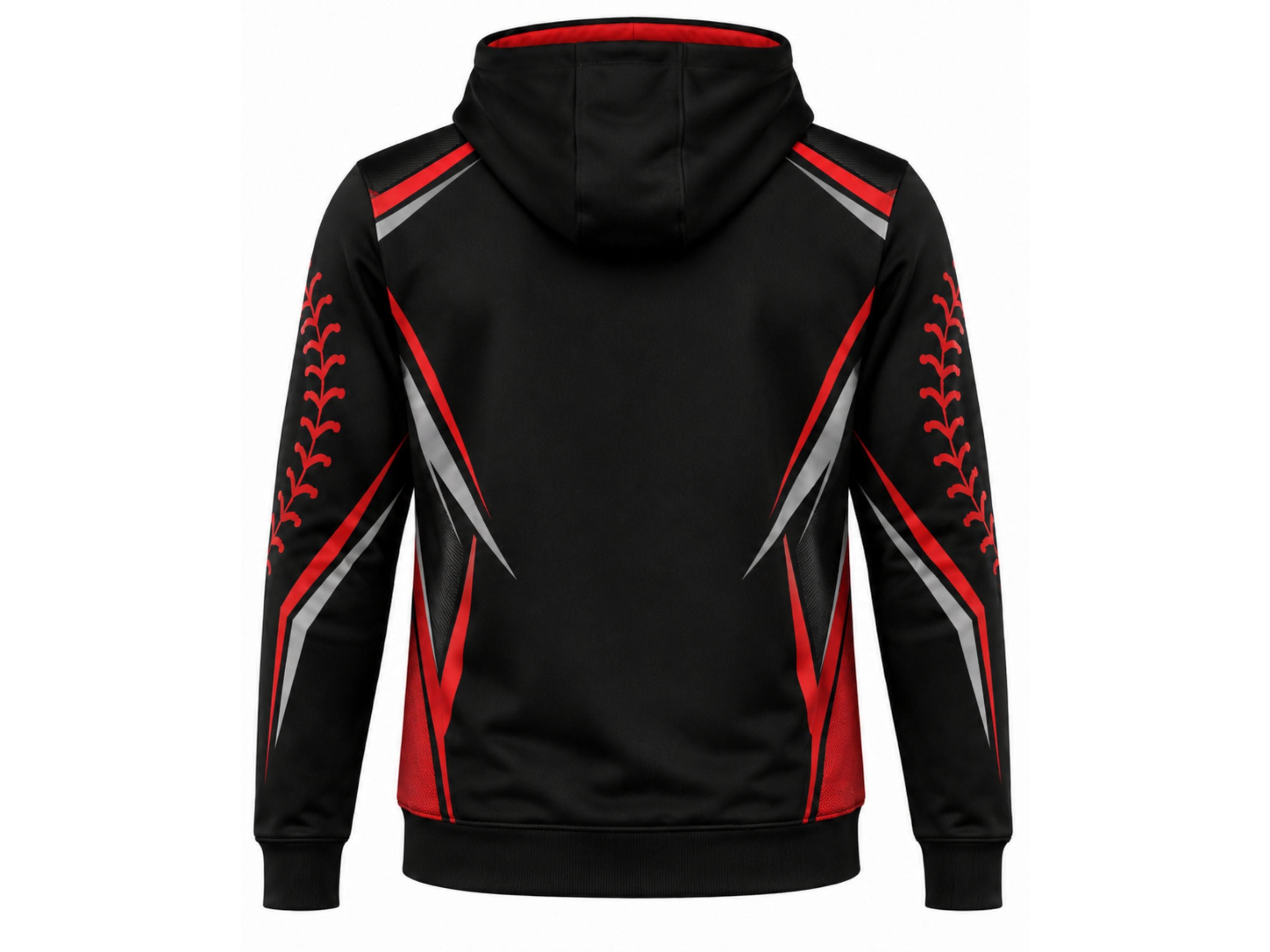 Custom Black Red Softball Hoodie – Wholesale Team Pullover Hoodie for Clubs