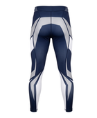 Custom BJJ Spats Compression Tights – Navy White MMA Grappling Teamwear for Wholesale Buyers