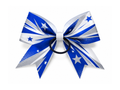 Custom Blue White Cheer Bow Wholesale Cheerleading Hair Bow for Teams