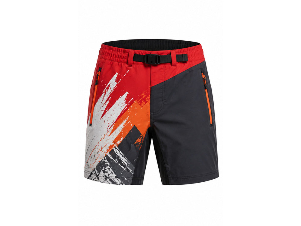 Custom Red & Black Climbing Shorts – Team Uniform Wholesale, Low MOQ, Personalized Name & Number front design preview