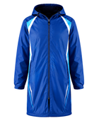Custom Blue Football Jacket – Hooded Team Bench Coat for Wholesale Clubs