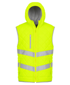 Kensington Hooded Gilet B2B Low MOQ Reflective Showerproof Gilet Yellow Workwear