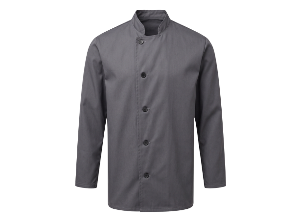 Long Sleeve Chef Jacket Grey | B2B Low MOQ Hospitality Workwear Manufacturer front design preview