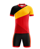 Custom Handball Uniform – Red, Yellow & Black Team Set, Wholesale, Low MOQ, Bulk Sportswear