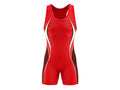 Red & White Powerlifting Uniform – Women Weightlifting Singlet – Wholesale Low MOQ, Custom Team Name