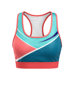 Custom Training and Lifestyle Sports Bra | Wholesale Gym Activewear Sports Bra | Coral Teal White | Apparels Bridge