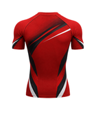 Custom Red Chase Tag Compression Shirt – Sublimated Short-Sleeve Gym Training Wear