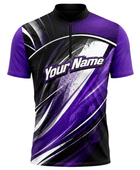 Custom Bowling Jersey – Purple & black Team Shirt, Wholesale, Low MOQ, Bulk Sportswear