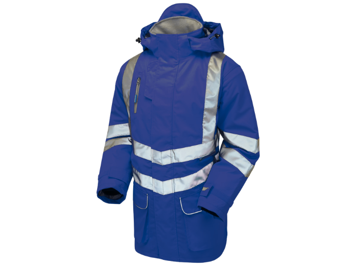 Rail Unlined Storm Coat B2B Low MOQ Reflective Work Coat Blue Workwea front design preview