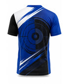 Sublimated Axe Throwing Jersey – Blue Black Custom Tournament Shirt