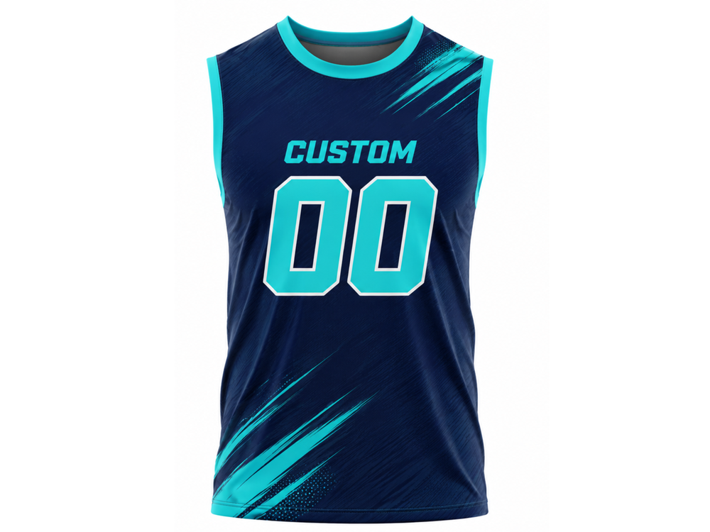 Custom Navy Flag Football Practice Jersey – Sleeveless Sublimated Team Jersey front design preview