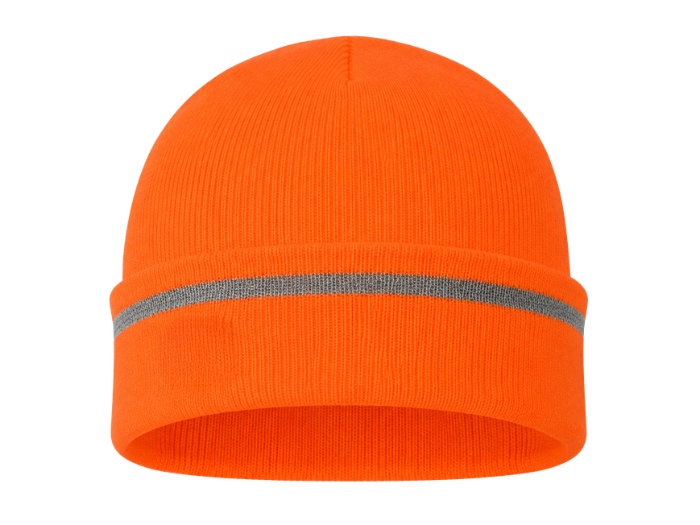 Fluorescent Orange Reflective Work Beanie – Low MOQ Insulated Cold Weather Uniform Hat