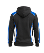 Custom Bowling Team Hoodie – Black Blue White Sublimated Pullover Teamwear