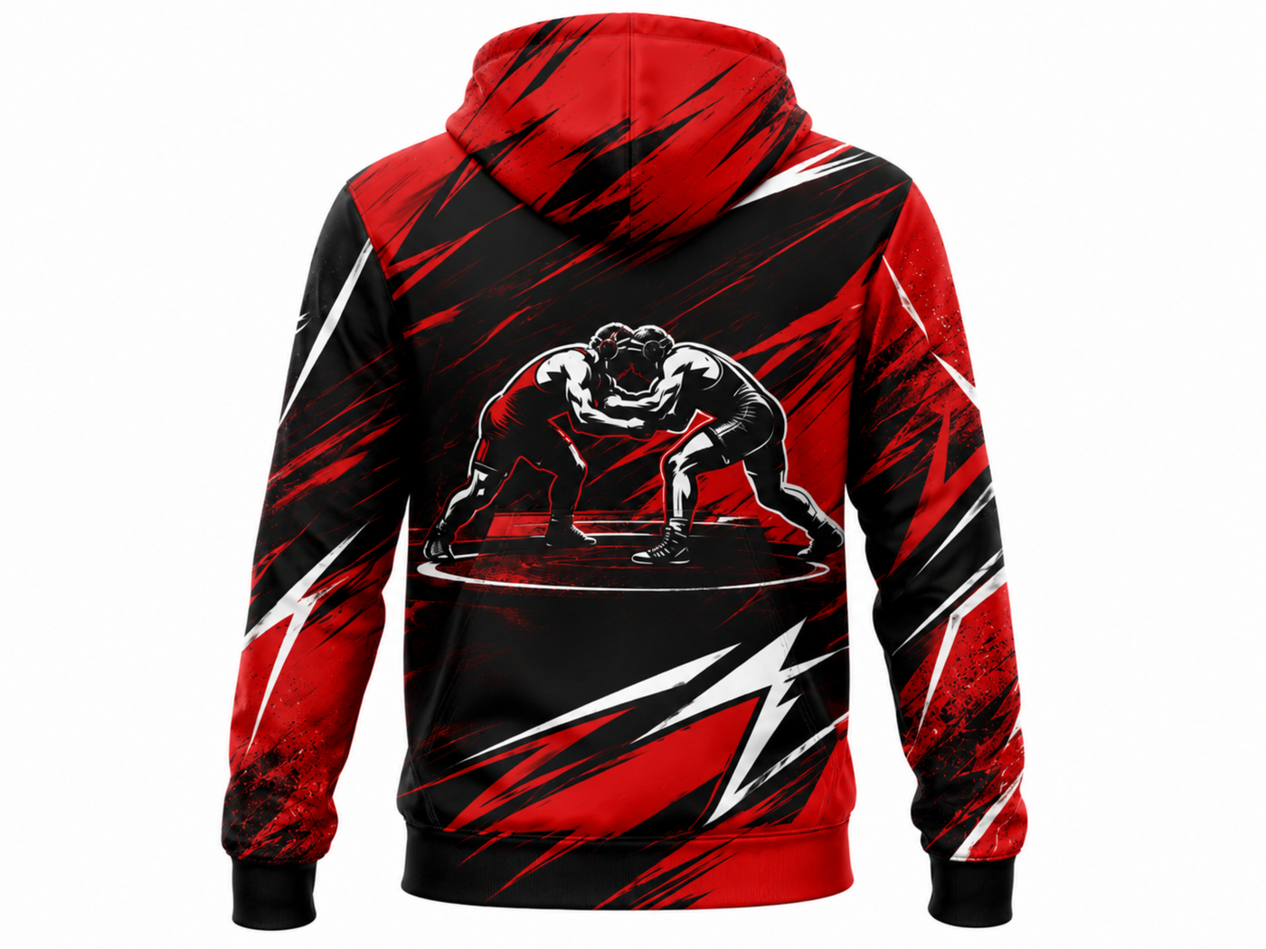 Custom Wrestling Hoodie | Wholesale Wrestling Team Hoodie | Red Black White | Apparels Bridge