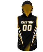 Custom Sleeveless Flag Football Hoodie – Black Gold Team Hoodie