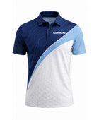 Custom Corporate Golf Polo Shirt | Wholesale Company Golf Uniform | Navy Light Blue White | Apparels Bridge