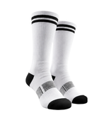 Custom Powerlifting Crew Socks | Wholesale Strength Training Socks | White Black | Apparels Bridge