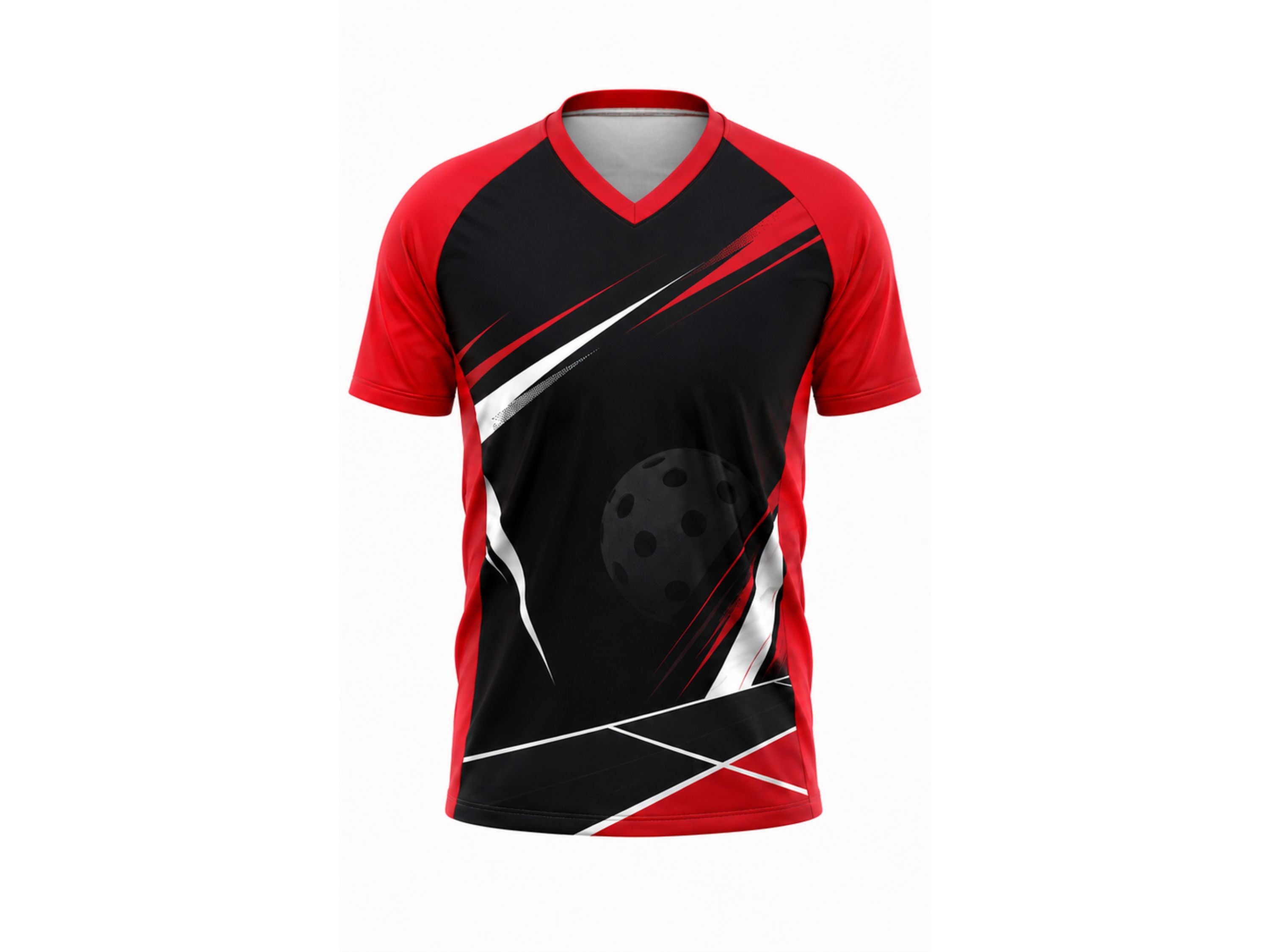 Custom Pickleball Jersey | Wholesale Pickleball Team Shirt | Black Red | Apparels Bridge