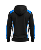 Custom Bowling Fan Hoodie – Black Blue White Sublimated Lifestyle Team Apparel