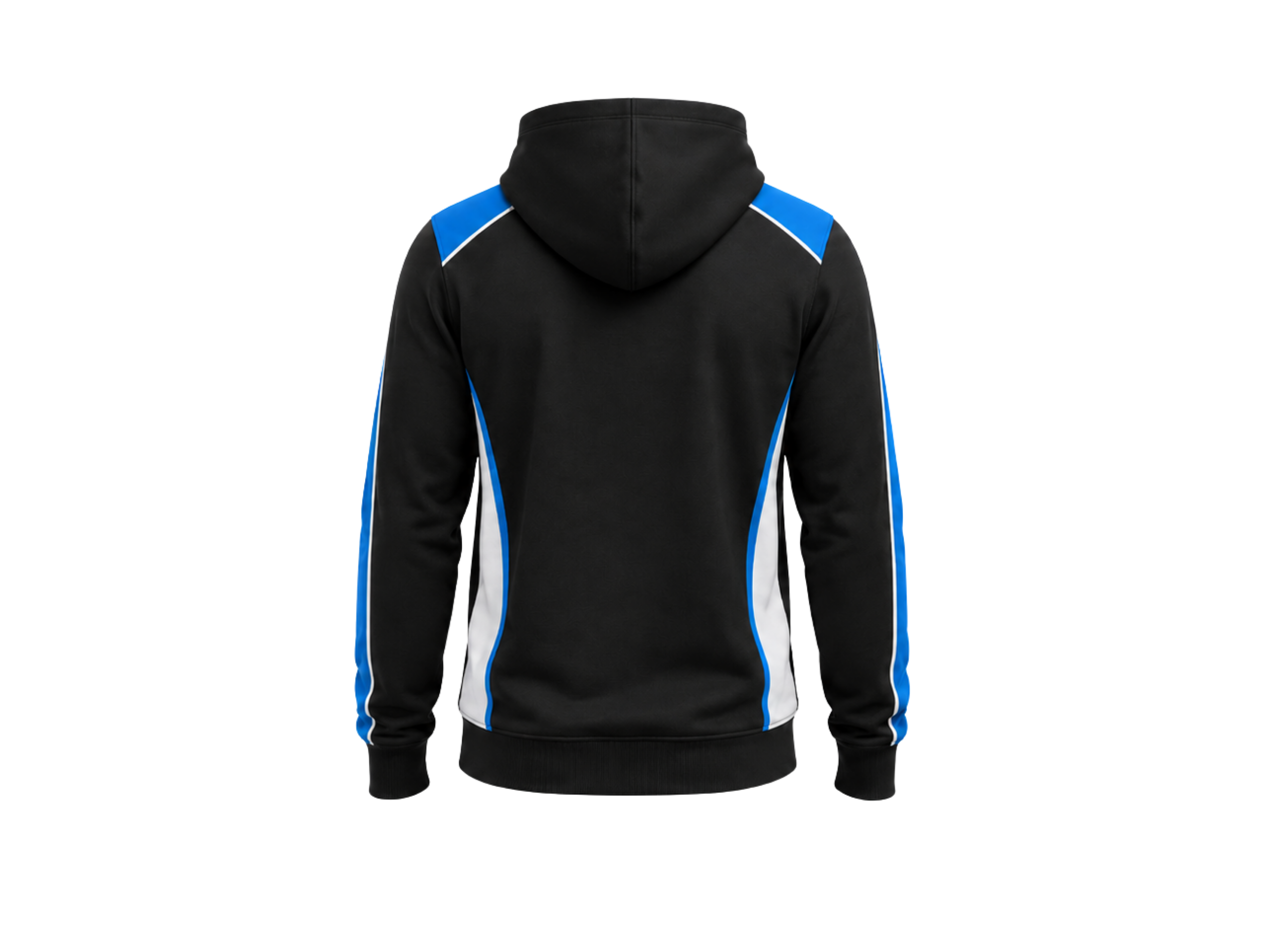 Custom Bowling Fan Hoodie – Black Blue White Sublimated Lifestyle Team Apparel