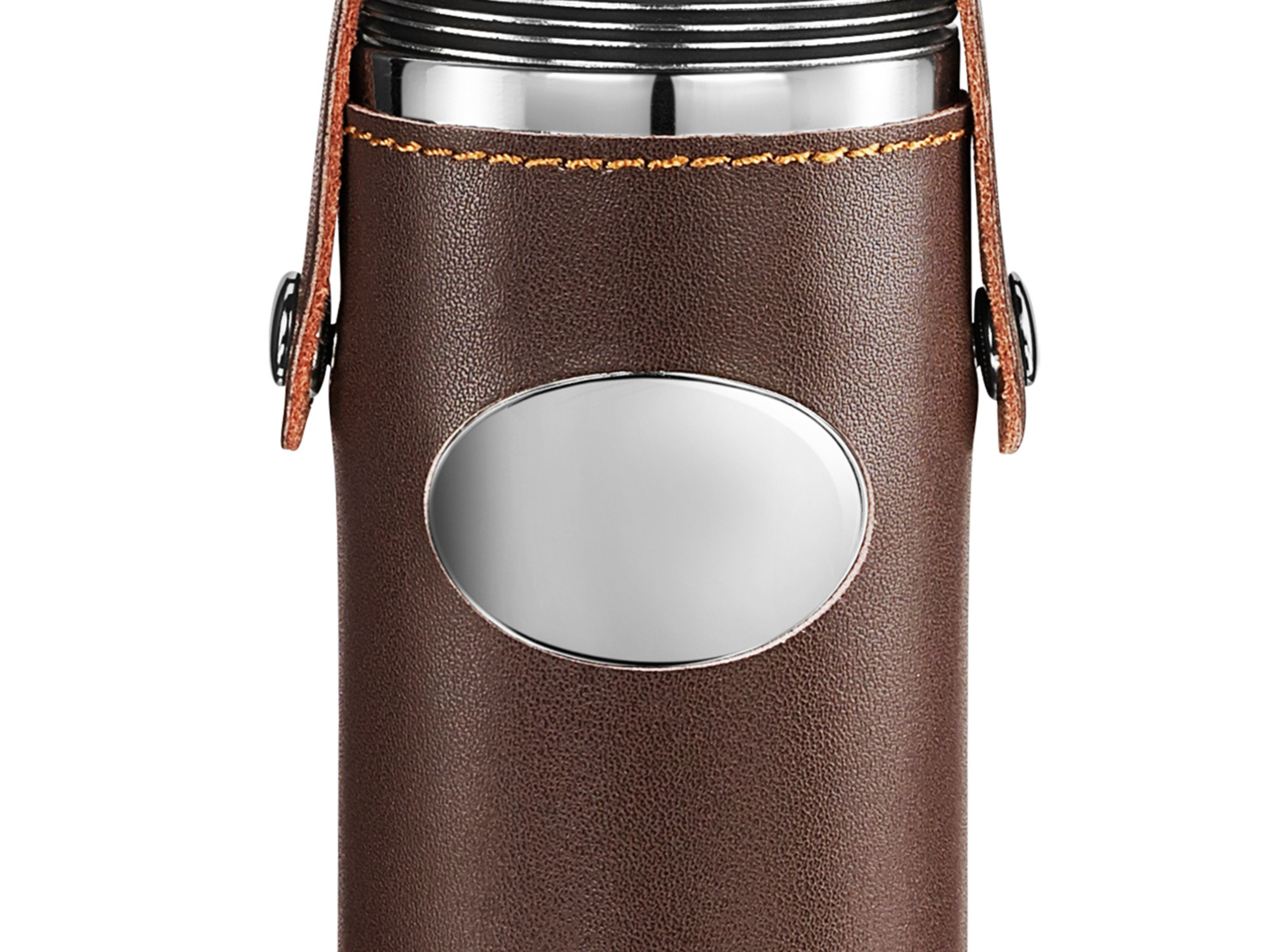 Drink Flask Leather Cover for Hunting with Strap – Brown | B2B Low MOQ