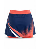 Custom Pickleball Skort | Wholesale Pickleball Team Skirt | Navy Coral White | Apparels Bridge