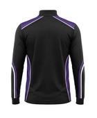Custom Bowling Quarter-Zip Team Top – Black Purple White Sublimated Warm-Up