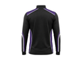 Custom Bowling Quarter-Zip Team Top – Black Purple White Sublimated Warm-Up