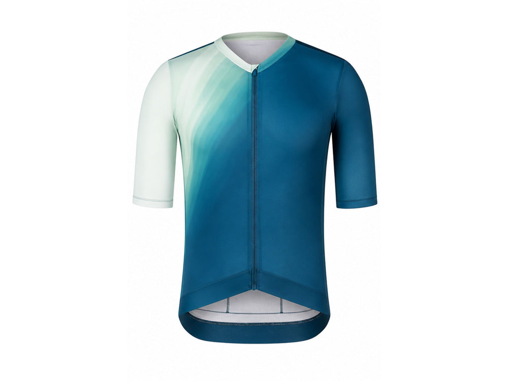 Custom Cycling Jersey Blue Gradient Team Uniform Wholesale Low MOQ Bulk Sportswear front design preview