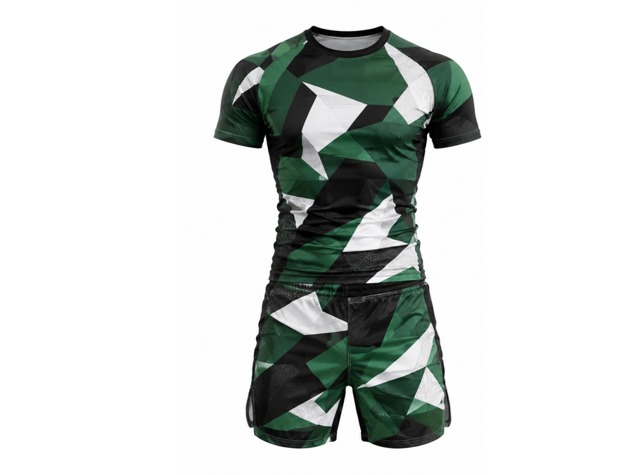 Custom Black & Green Camouflage Combat Uniform – Team Set Bulk, Low MOQ, Personalized Name & Number design preview