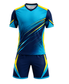 Custom Blue Navy Soccer Uniform | Wholesale Team Jersey and Shorts Set for Bulk Orders