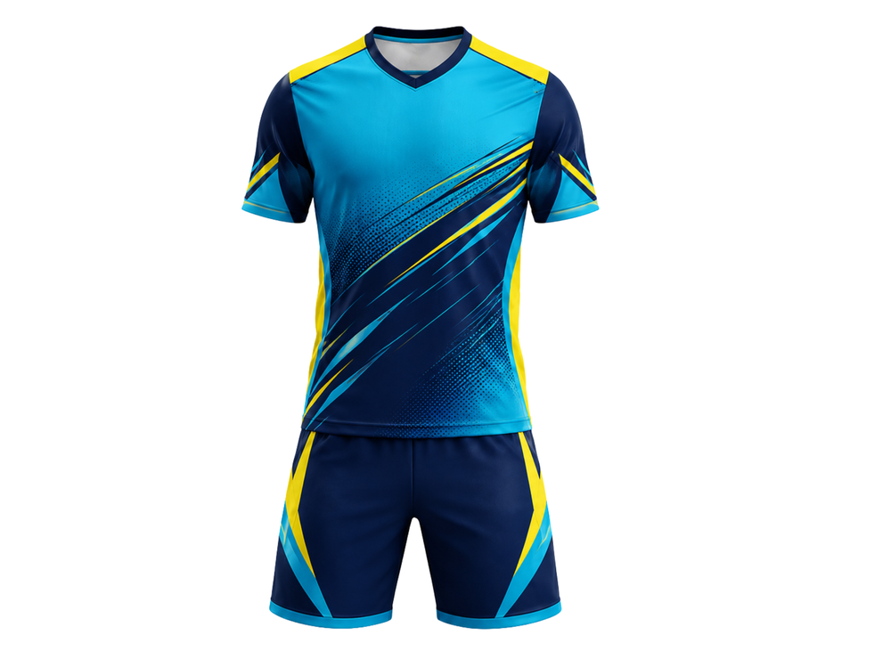 Custom Blue Navy Soccer Uniform | Wholesale Team Jersey and Shorts Set for Bulk Orders front design preview