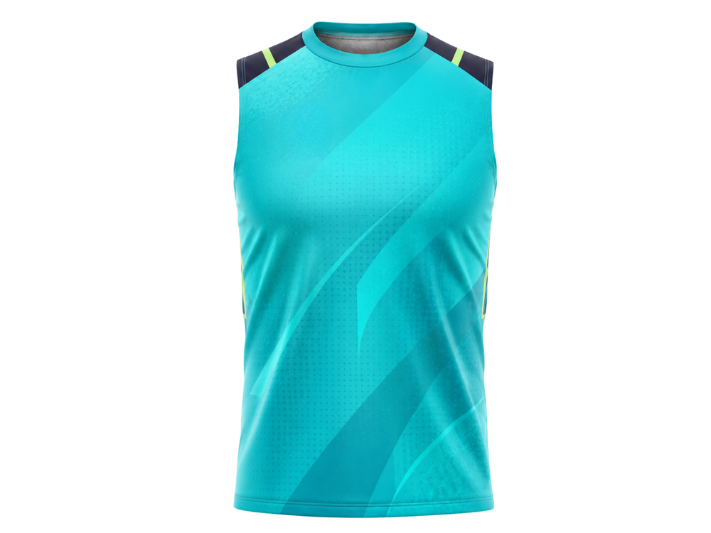 Custom Turquoise Football Practice Jersey – Sleeveless Soccer Training Vest front design preview