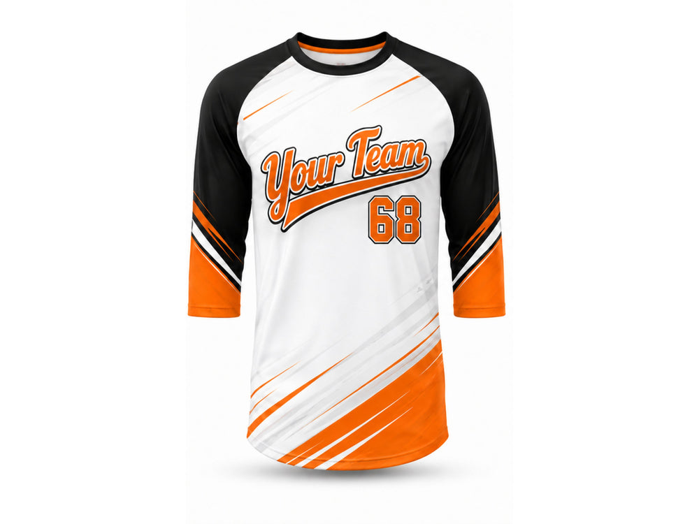 White, Orange & Black Shirt – Custom Team Apparel, Wholesale Bulk, Low MOQ front design preview