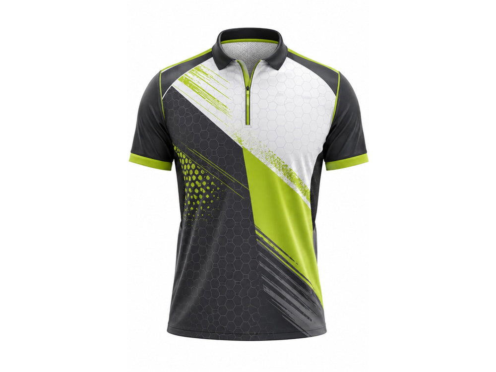 Padel Jersey Green White & Lime Team Performance Sportswear  Wholesale Low MOQ front design preview
