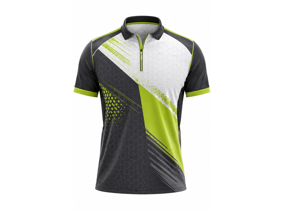 Green, White & Lime Padel Jersey – Team Performance Sportswear, Wholesale Bulk, Low MOQ design preview